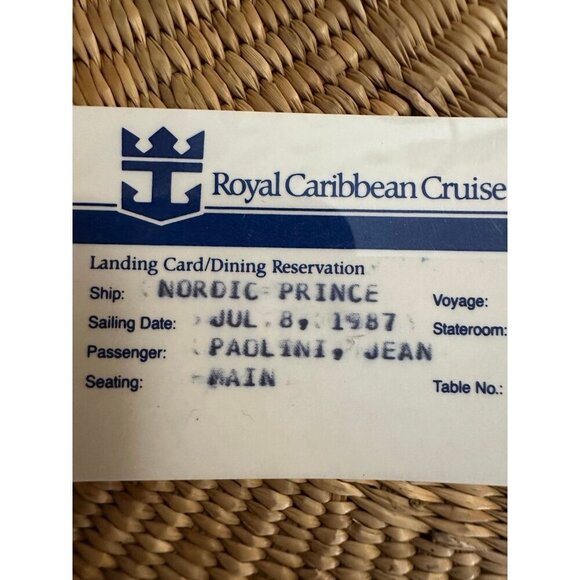 Vintage 1987 Royal Caribbean Nordic Prince Cruise Card - Picture 3 of 7
